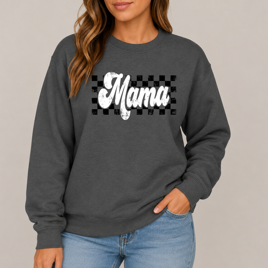 The Mama Checkered Crewneck